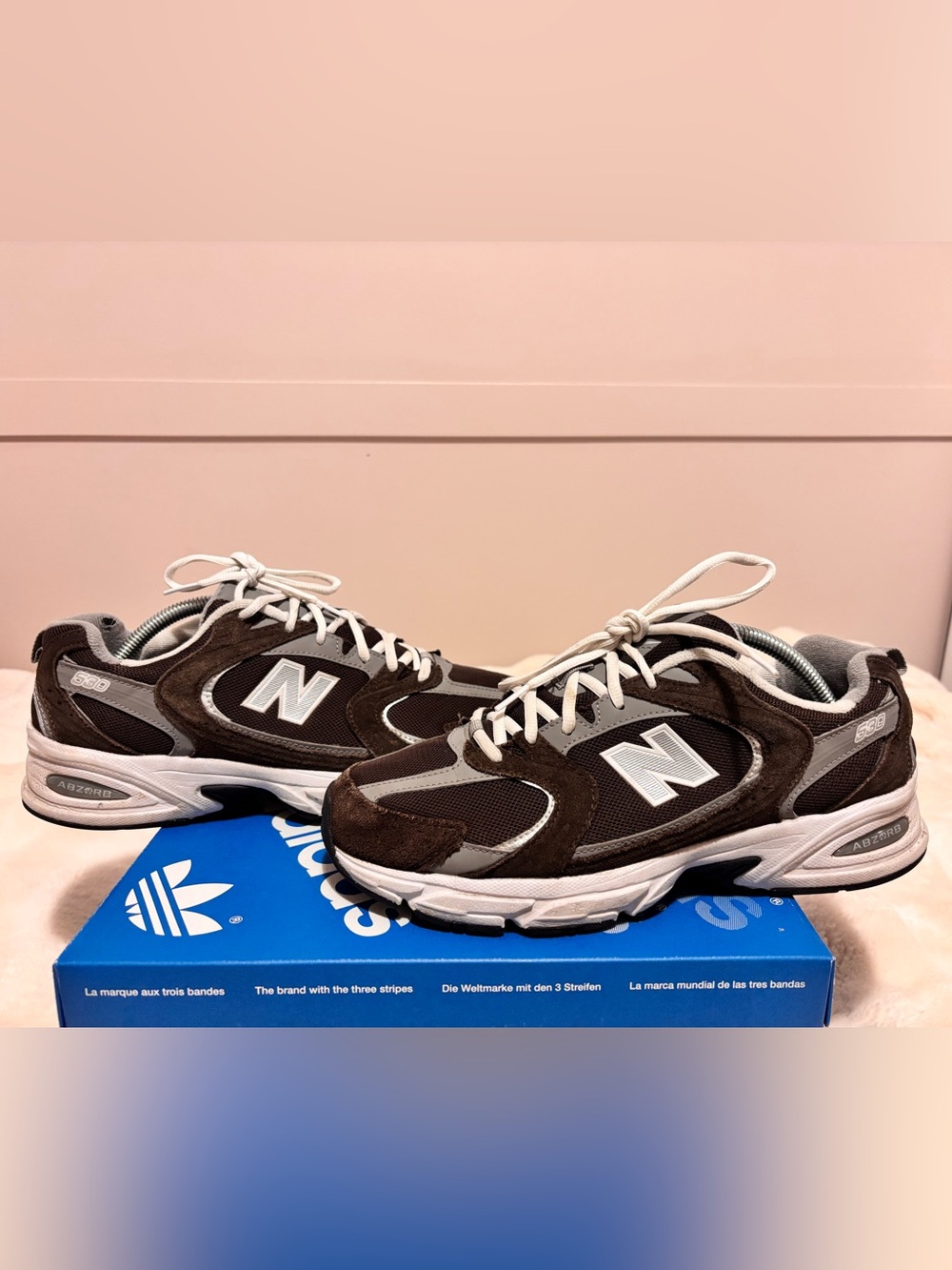 New Balance Brown/Gray/White 580 Men's Sneakers - Picture 8 of 9
